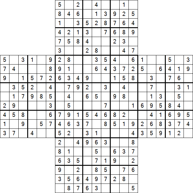 Cross Sudoku - Fácil