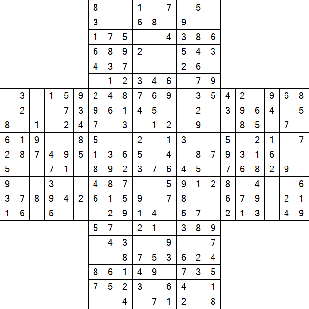 Cross Sudoku - Fácil