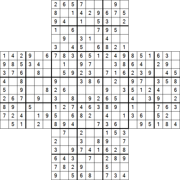 Cross Sudoku - Fácil