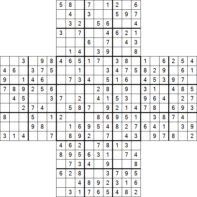Cross Sudoku - Fácil