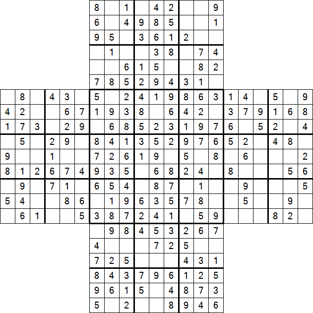 Cross Sudoku - Fácil