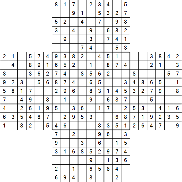 Cross Sudoku - Fácil