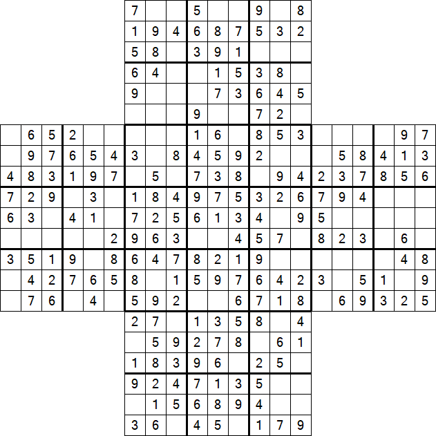 Cross Sudoku - Fácil