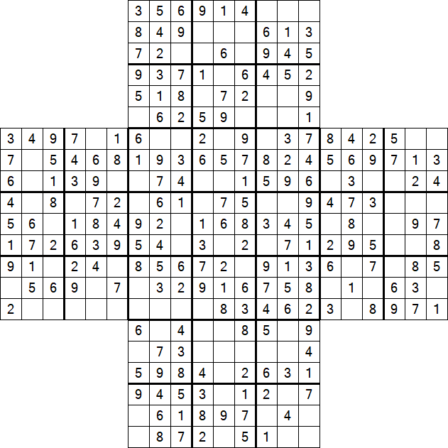 Cross Sudoku - Fácil