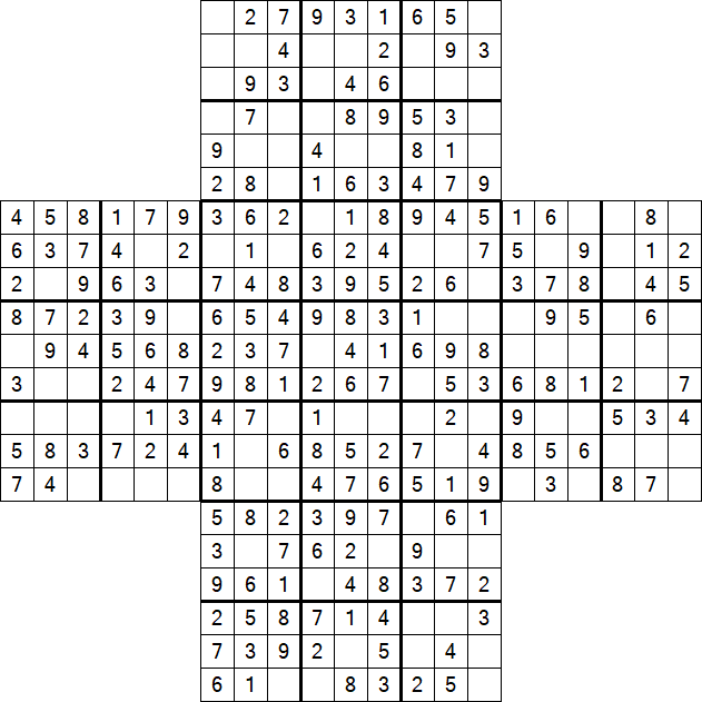 Cross Sudoku - Fácil