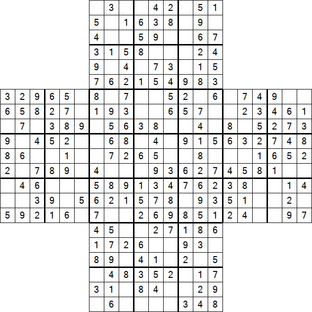 Cross Sudoku - Fácil
