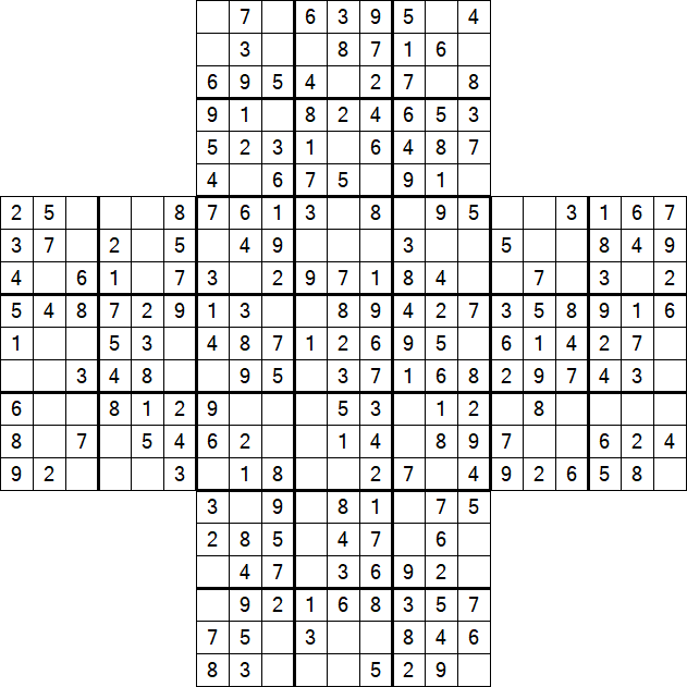 Cross Sudoku - Fácil