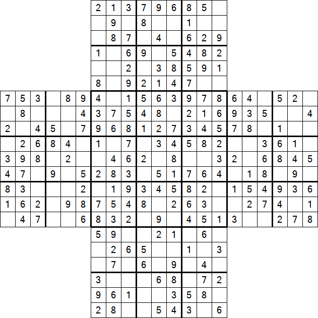 Cross Sudoku - Fácil