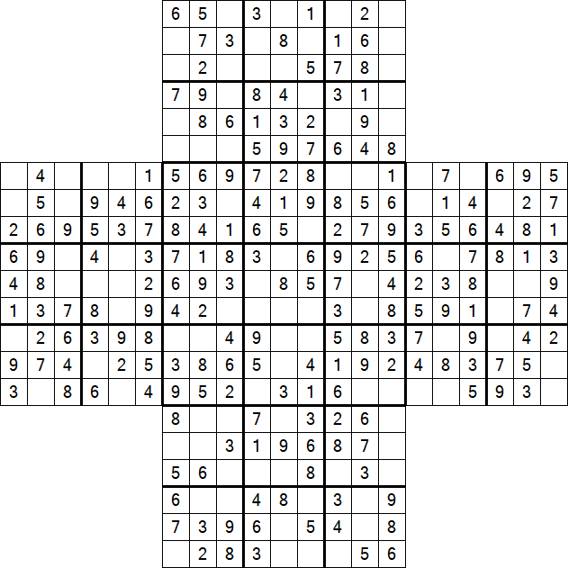 Cross Sudoku - Fácil