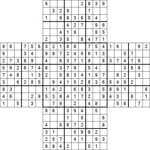 Cross Sudoku - Fácil