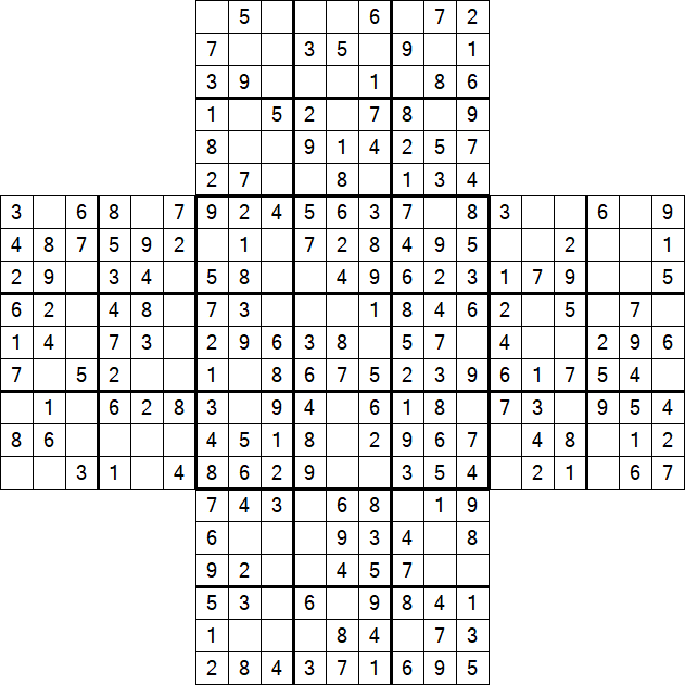 Cross Sudoku - Fácil