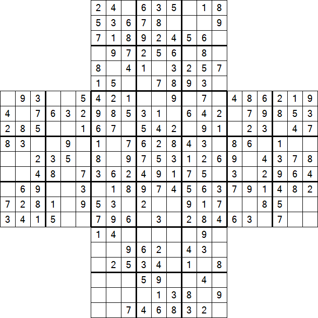 Cross Sudoku - Fácil