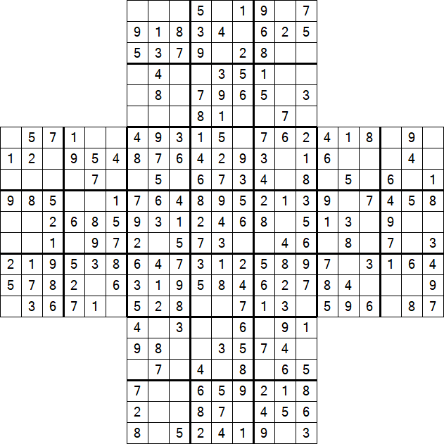 Cross Sudoku - Fácil