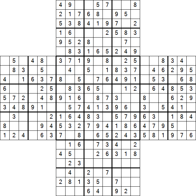 Cross Sudoku - Fácil