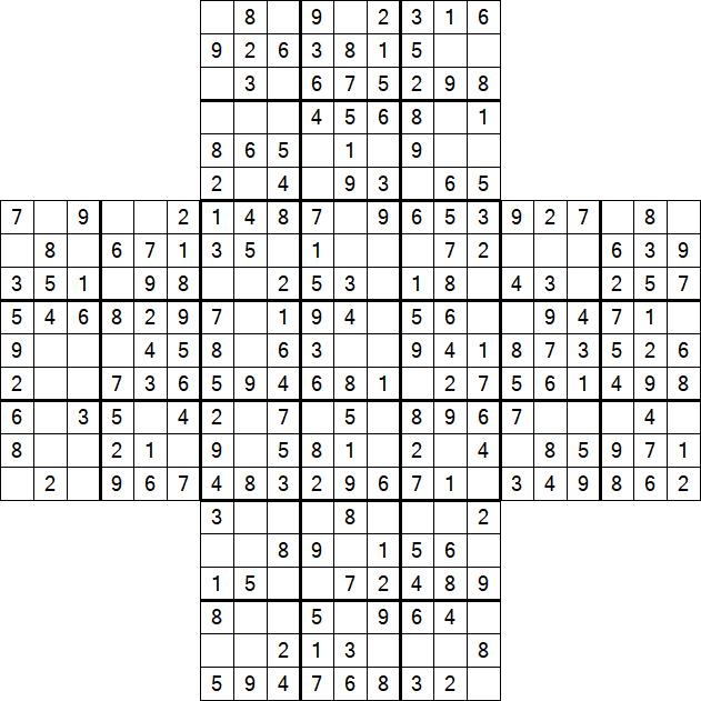 Cross Sudoku - Easy