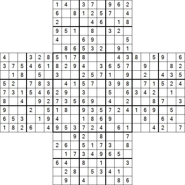 Cross Sudoku - Fácil