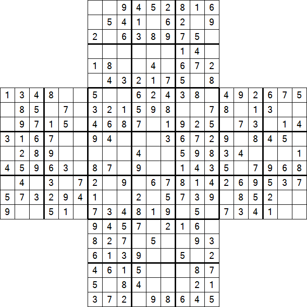 Cross Sudoku - Fácil