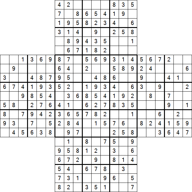 Cross Sudoku - Fácil