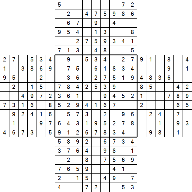 Cross Sudoku - Fácil