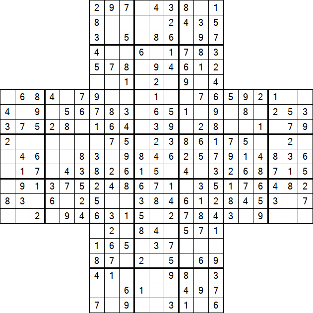 Cross Sudoku - Fácil