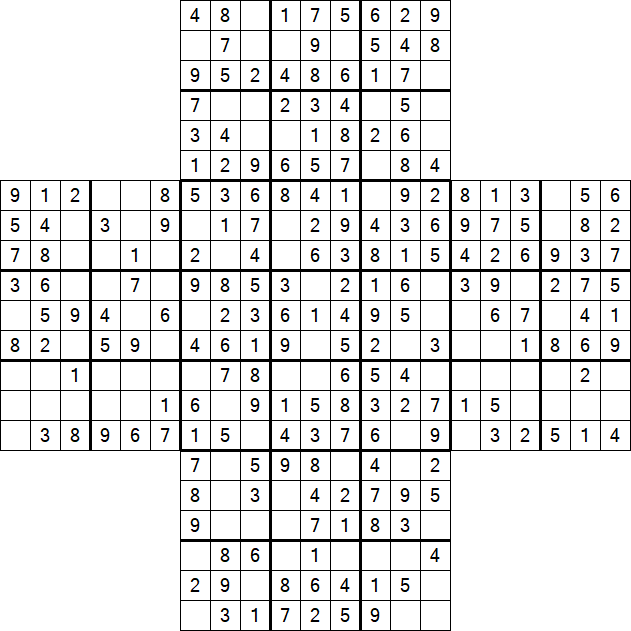Cross Sudoku - Fácil