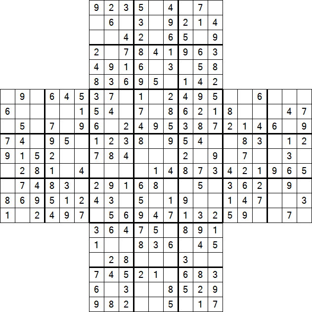 Cross Sudoku - Fácil