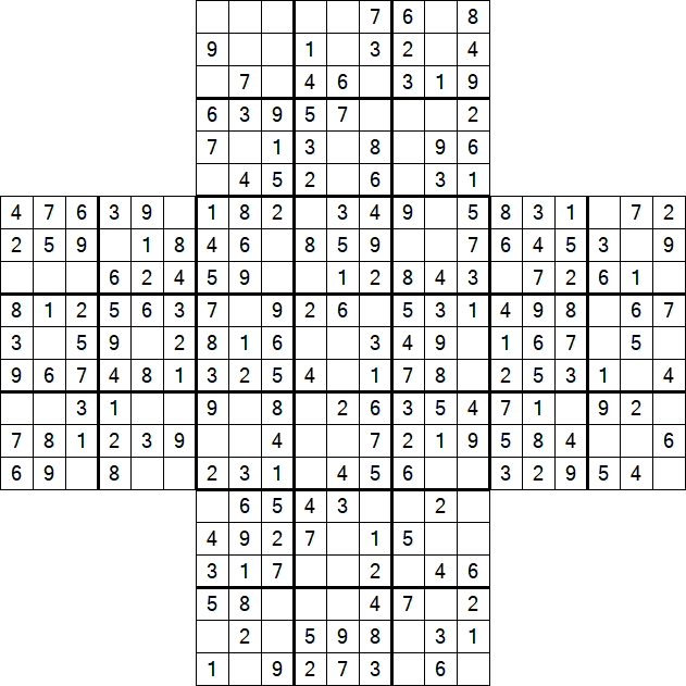 Cross Sudoku - Fácil