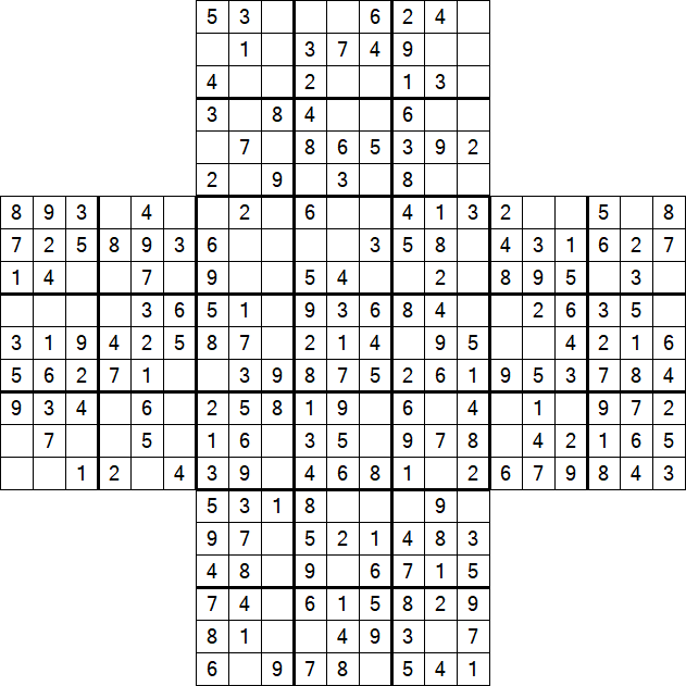 Cross Sudoku - Fácil