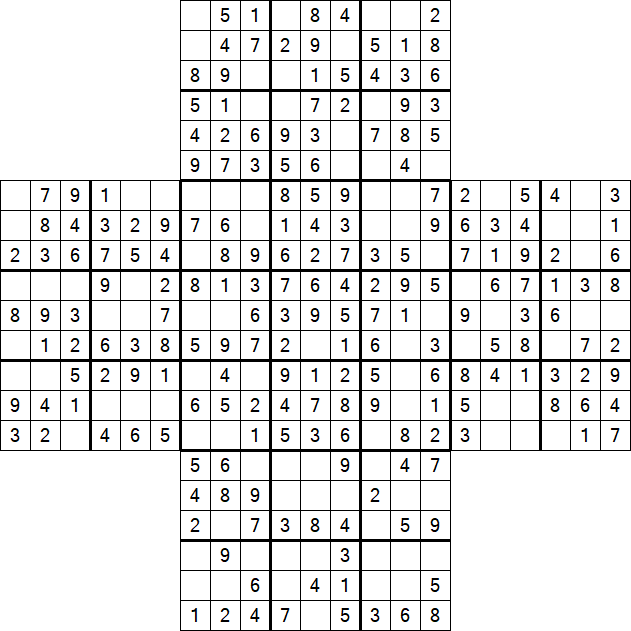 Cross Sudoku - Easy