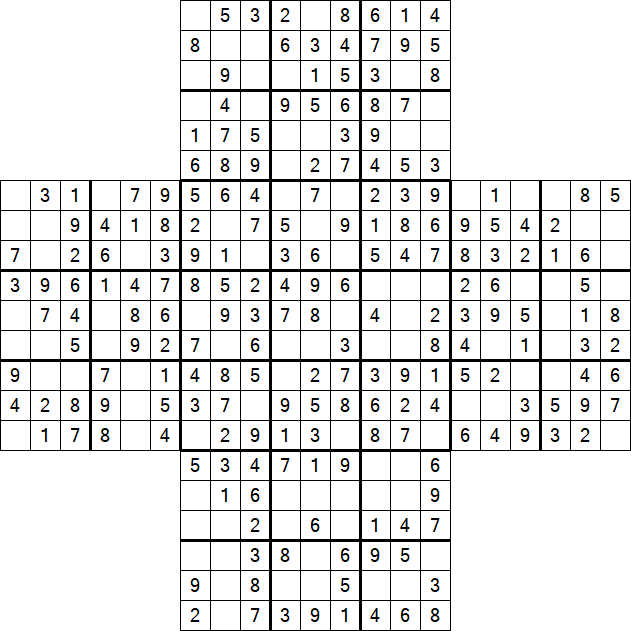 Cross Sudoku - Fácil