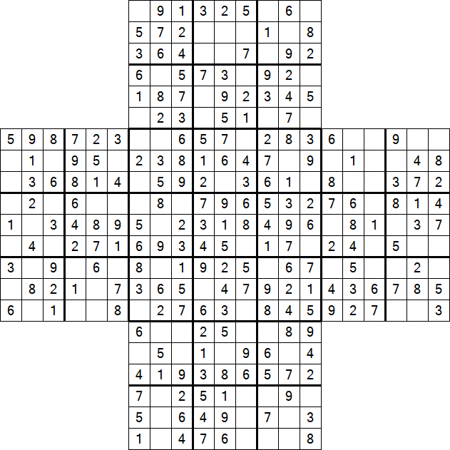 Cross Sudoku - Fácil