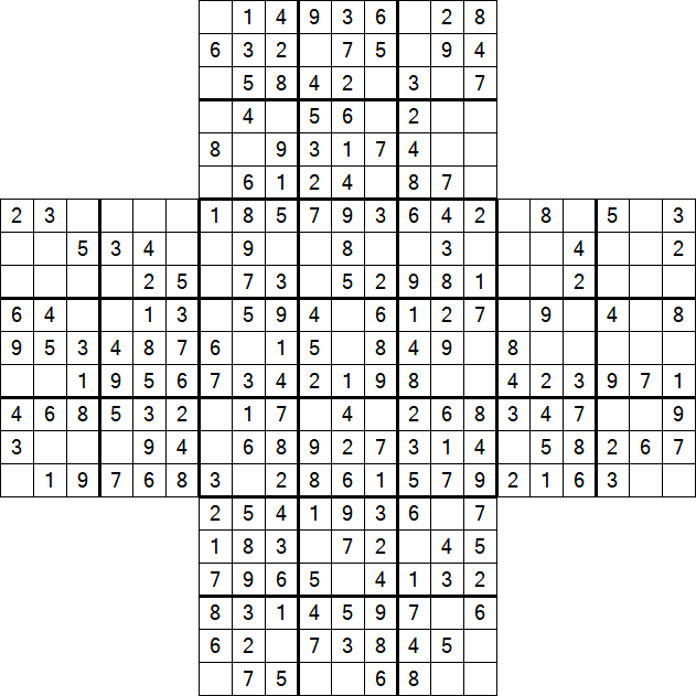 Cross Sudoku - Fácil