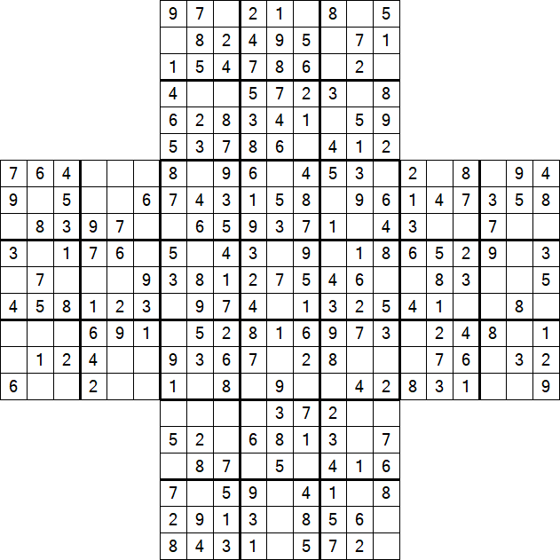 Cross Sudoku - Fácil