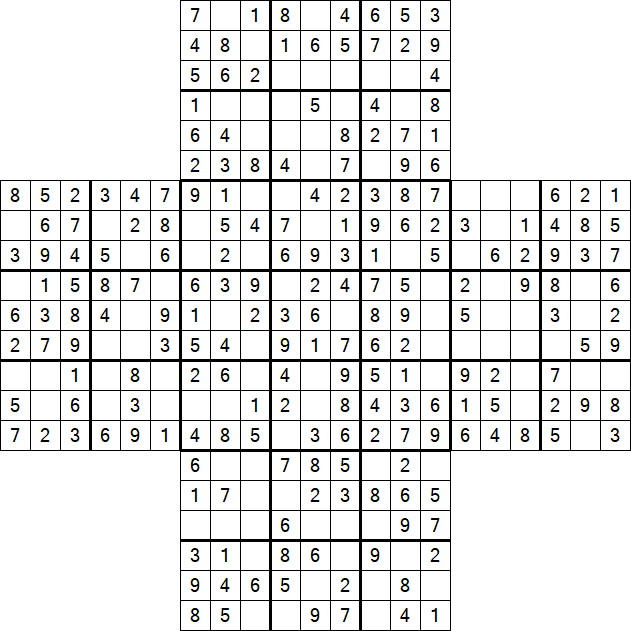 Cross Sudoku - Fácil