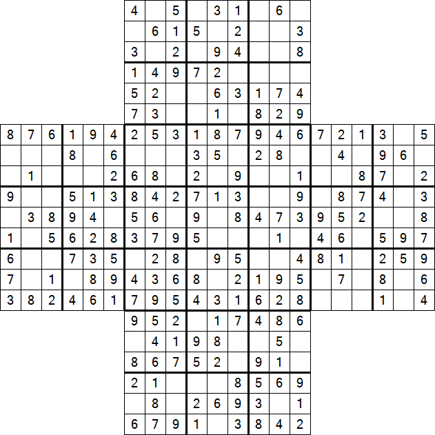Cross Sudoku - Fácil