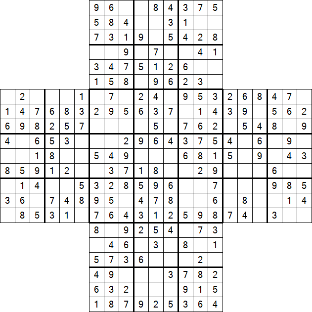 Cross Sudoku - Fácil