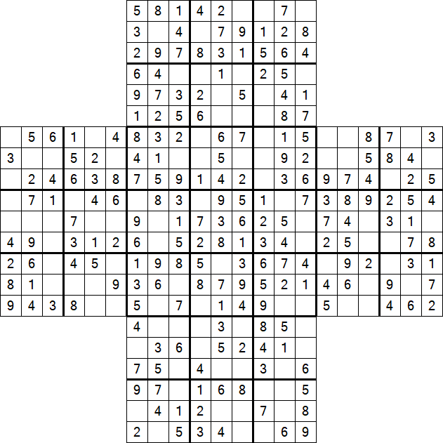 Cross Sudoku - Fácil