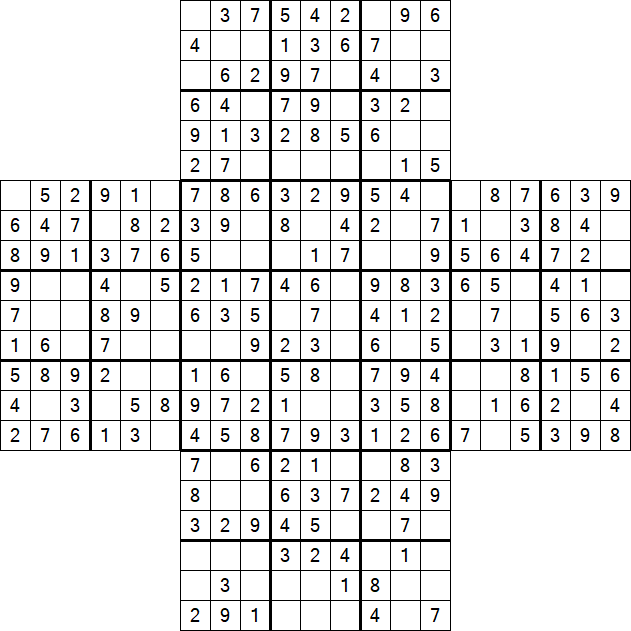 Cross Sudoku - Fácil
