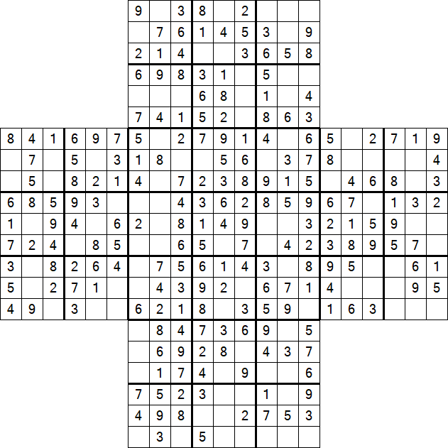 Cross Sudoku - Easy
