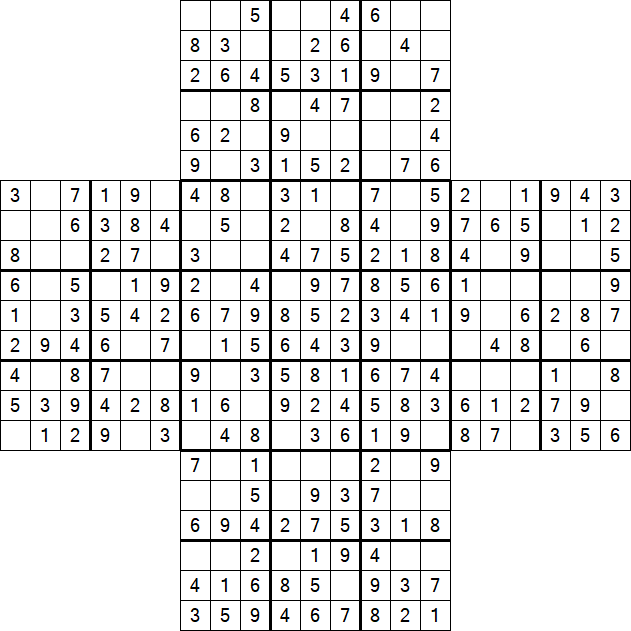 Cross Sudoku - Fácil