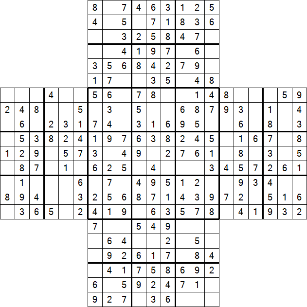 Cross Sudoku - Fácil