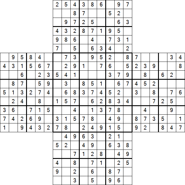 Cross Sudoku - Fácil