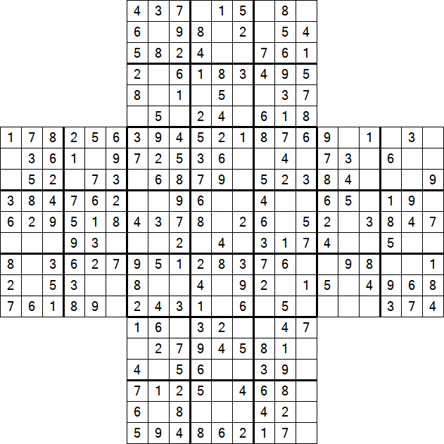 Cross Sudoku - Fácil