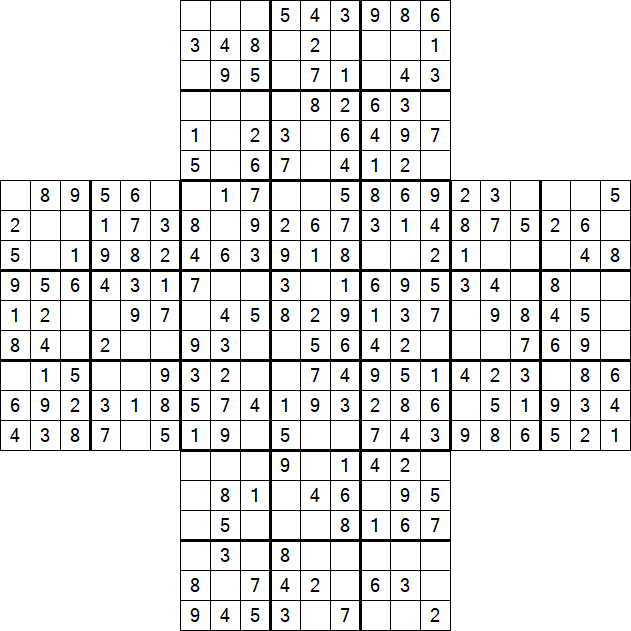 Cross Sudoku - Fácil