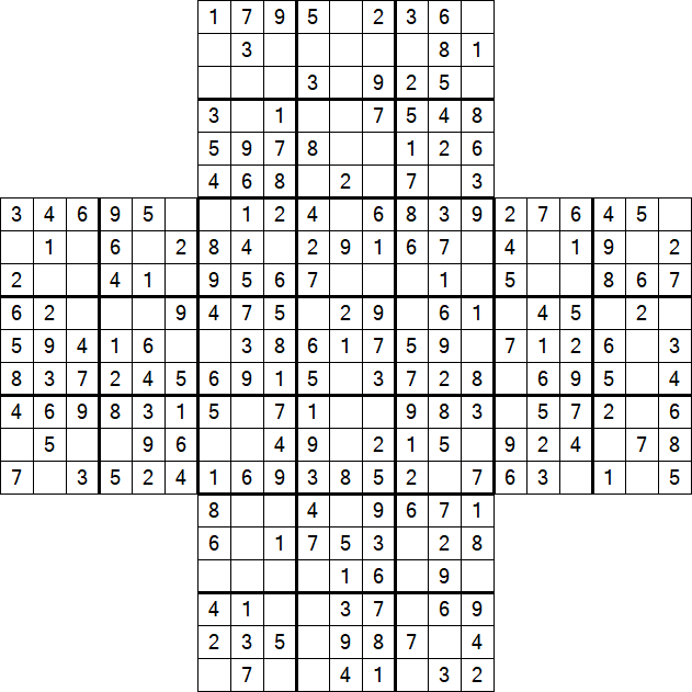 Cross Sudoku - Fácil