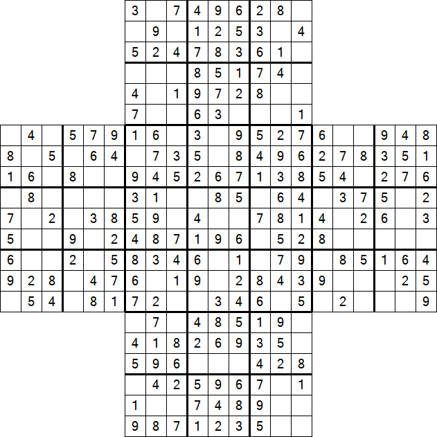 Cross Sudoku - Fácil