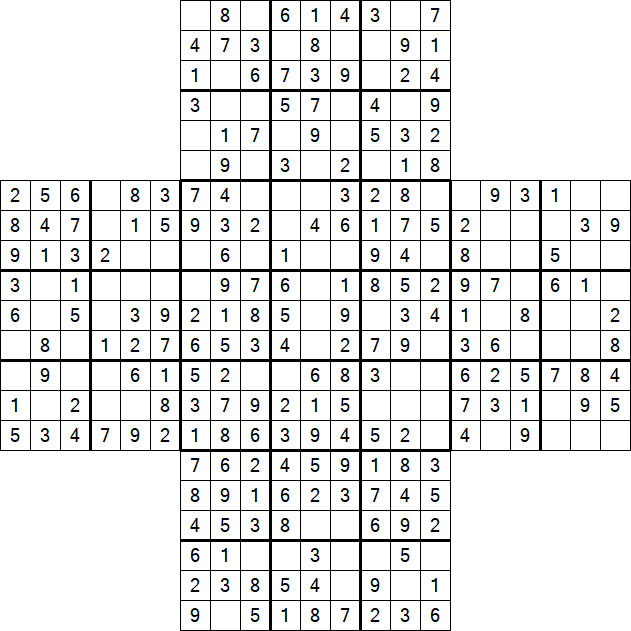 Cross Sudoku - Fácil