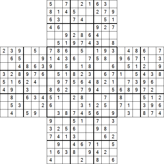 Cross Sudoku - Fácil