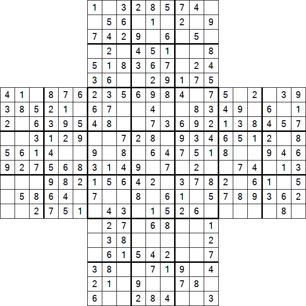 Cross Sudoku - Fácil