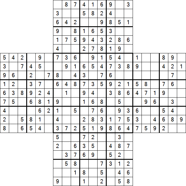 Cross Sudoku - Fácil